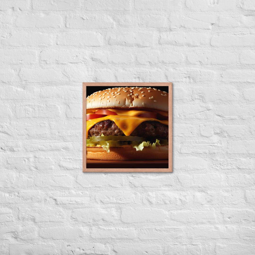 Cheese burger Framed poster 🤤 from Yumify.AI