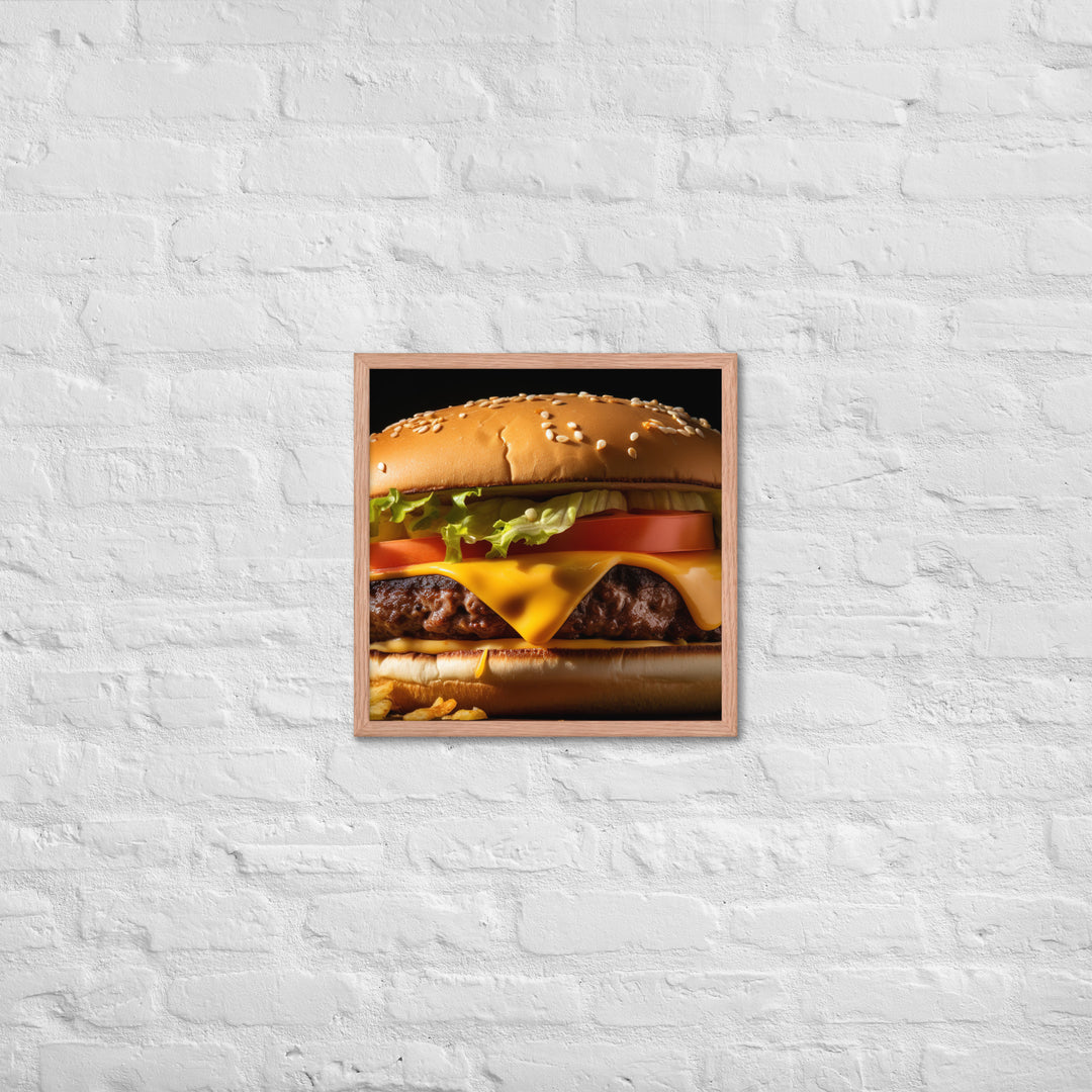 Cheese burger Framed poster 🤤 from Yumify.AI