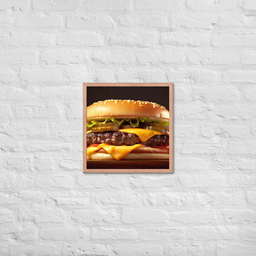 Cheese burger Framed poster 🤤 from Yumify.AI