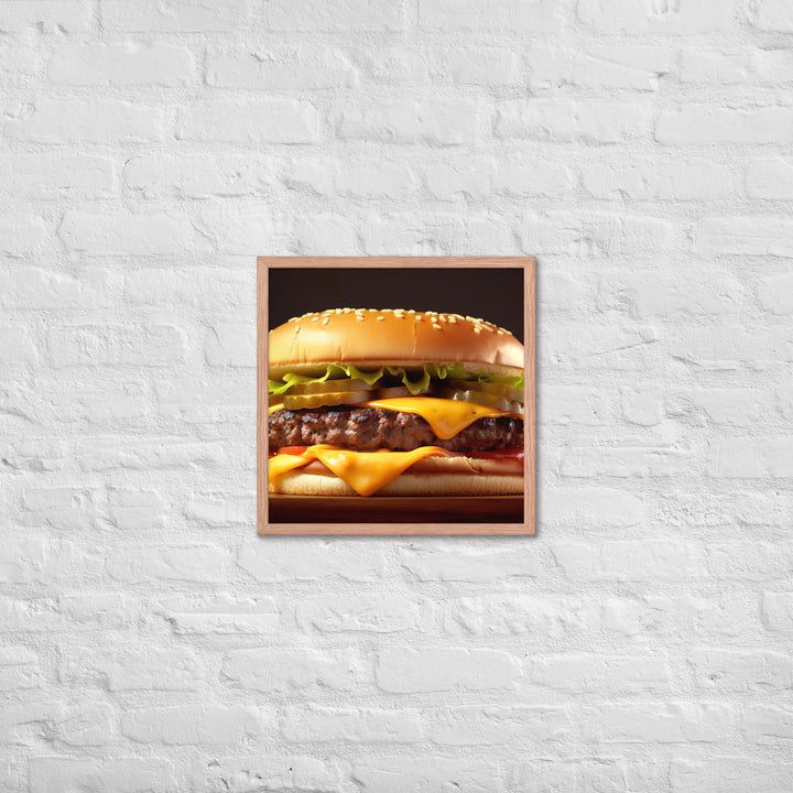 Cheese burger Framed poster 🤤 from Yumify.AI