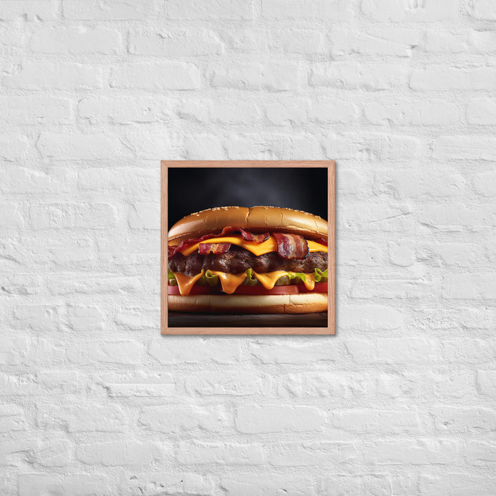 Bacon Cheese burger Framed poster 🤤 from Yumify.AI