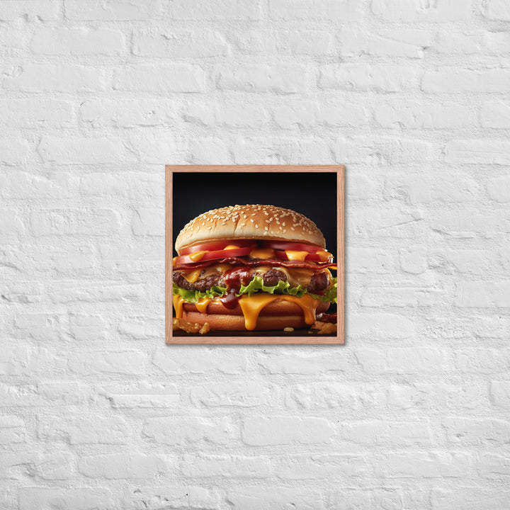 Bacon Cheese burger Framed poster 🤤 from Yumify.AI