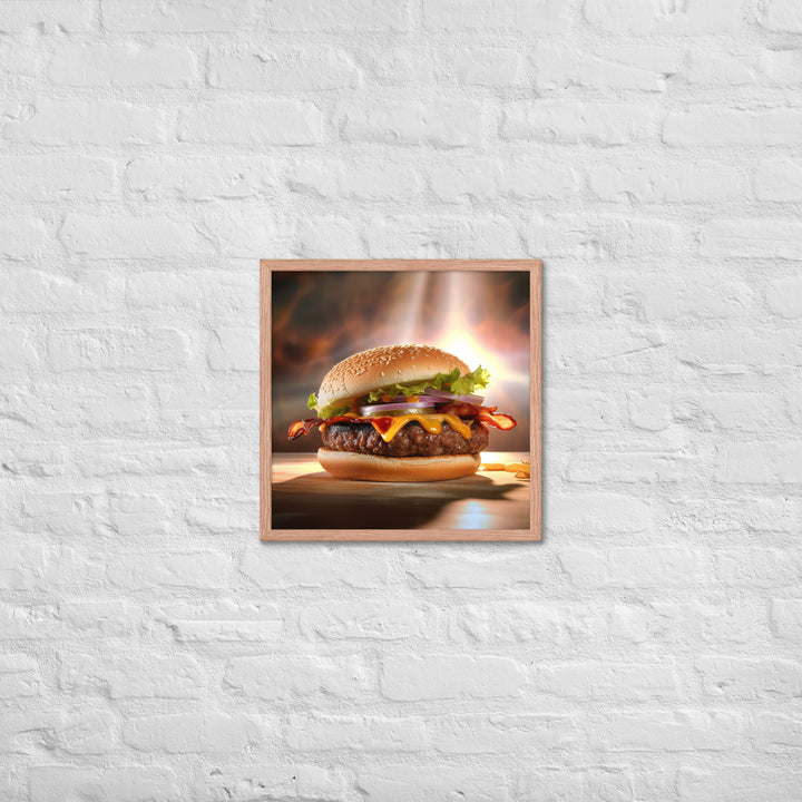 Bacon Cheese burger Framed poster 🤤 from Yumify.AI