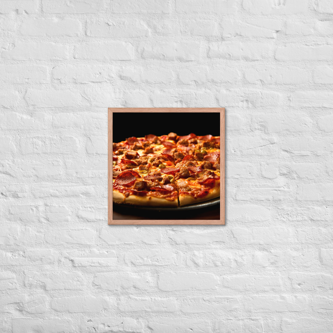 Meat Lovers Pizza Framed poster 🤤 from Yumify.AI