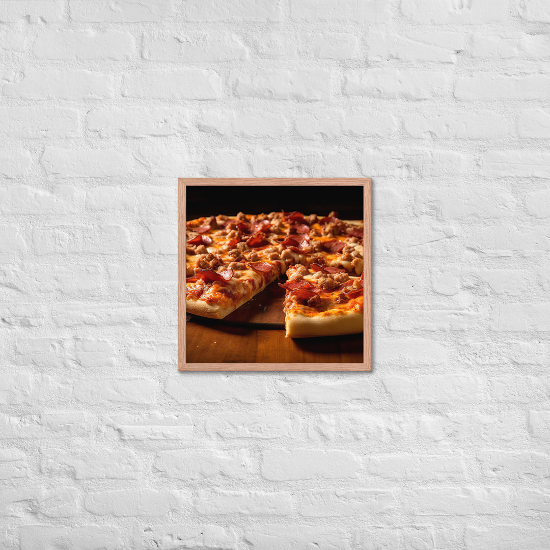 Meat Lovers Pizza Framed poster 🤤 from Yumify.AI