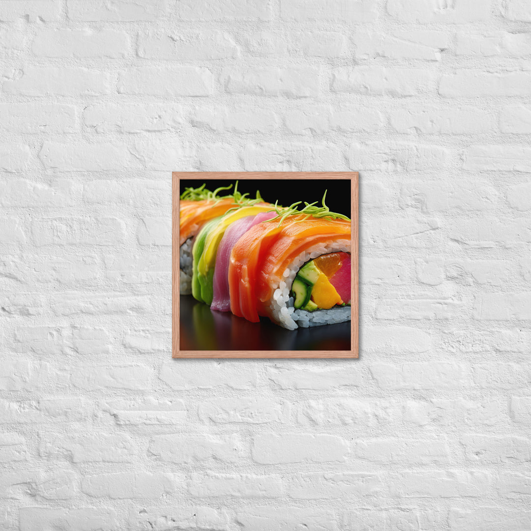 Rainbow Roll Framed poster 🤤 from Yumify.AI