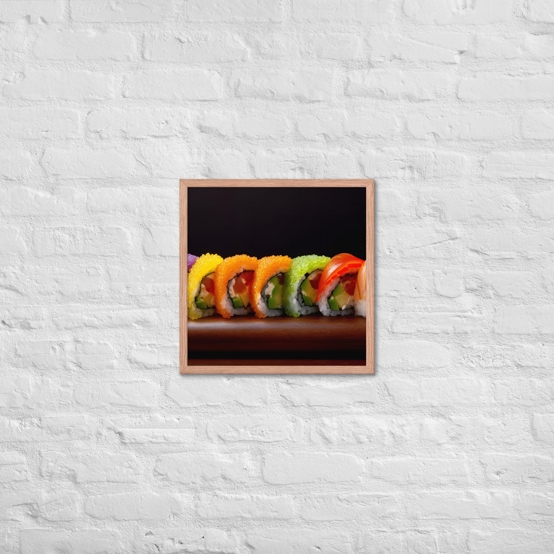 Rainbow Roll Framed poster 🤤 from Yumify.AI