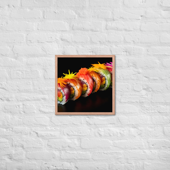 Rainbow Roll Framed poster 🤤 from Yumify.AI