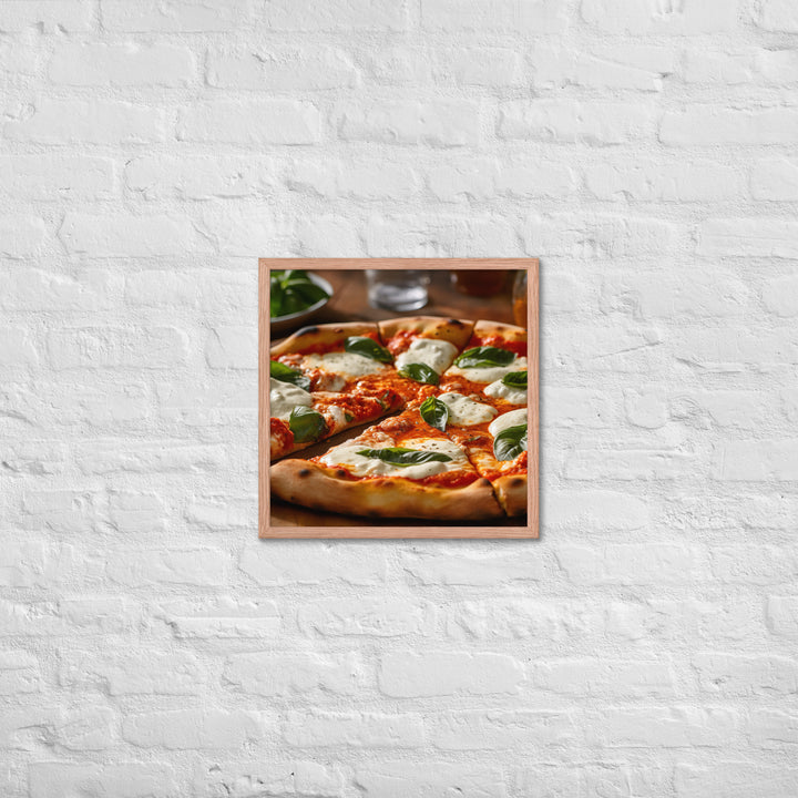 Margherita with Buffalo Mozzarella Pizza Framed poster 🤤 from Yumify.AI