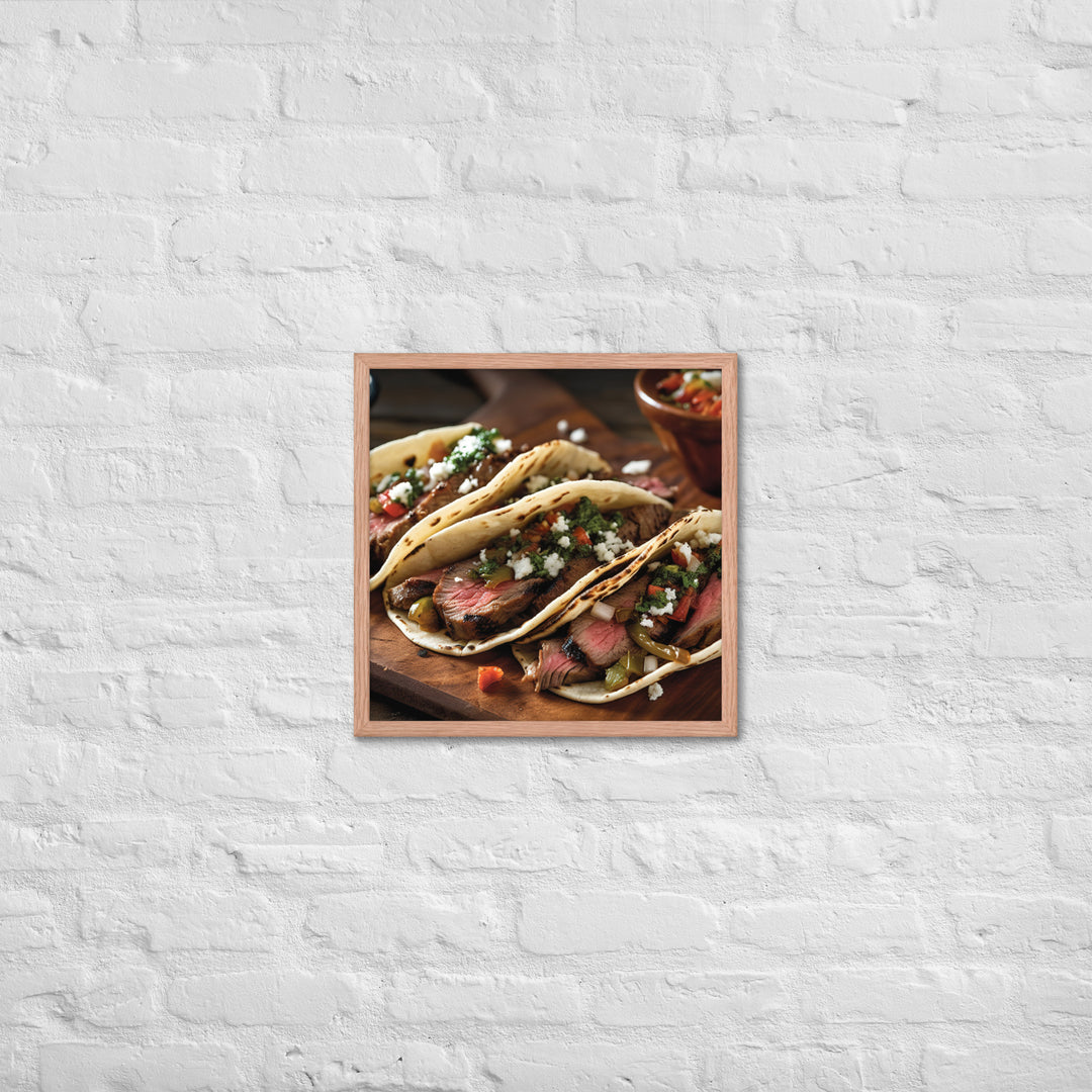 Carne Asada Tacos Framed poster 🤤 from Yumify.AI