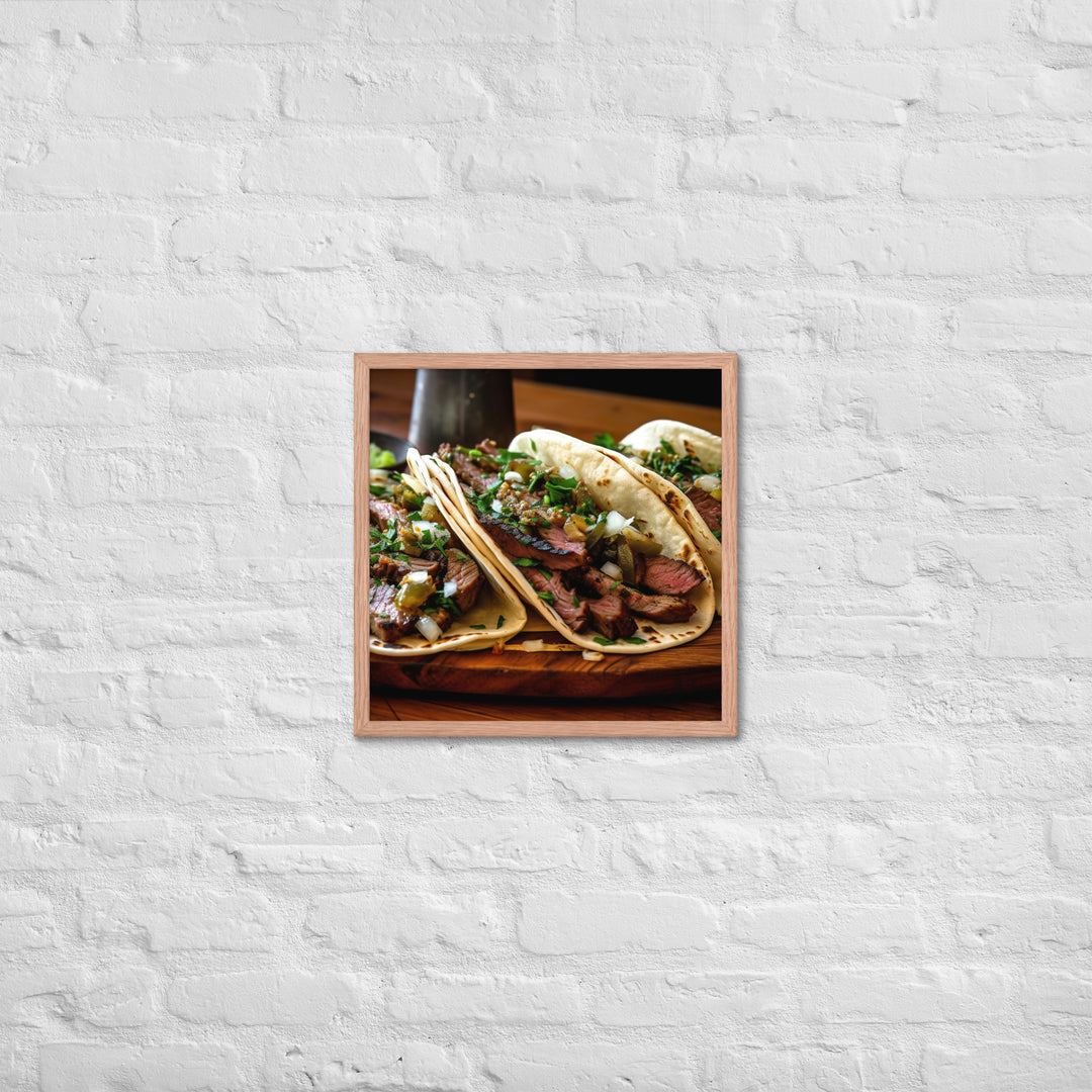 Carne Asada Tacos Framed poster 🤤 from Yumify.AI