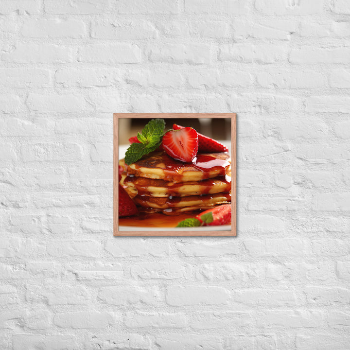 Strawberry Pancakes Framed poster 🤤 from Yumify.AI