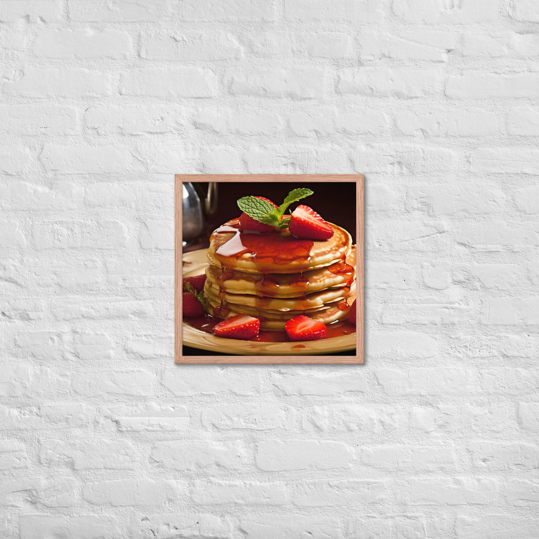 Strawberry Pancakes Framed poster 🤤 from Yumify.AI