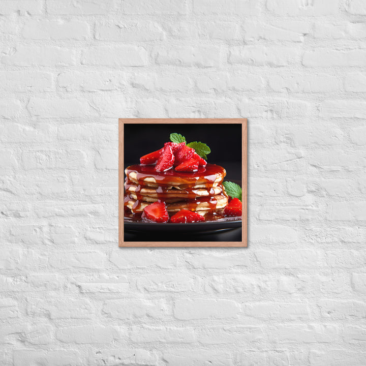 Strawberry Pancakes Framed poster 🤤 from Yumify.AI