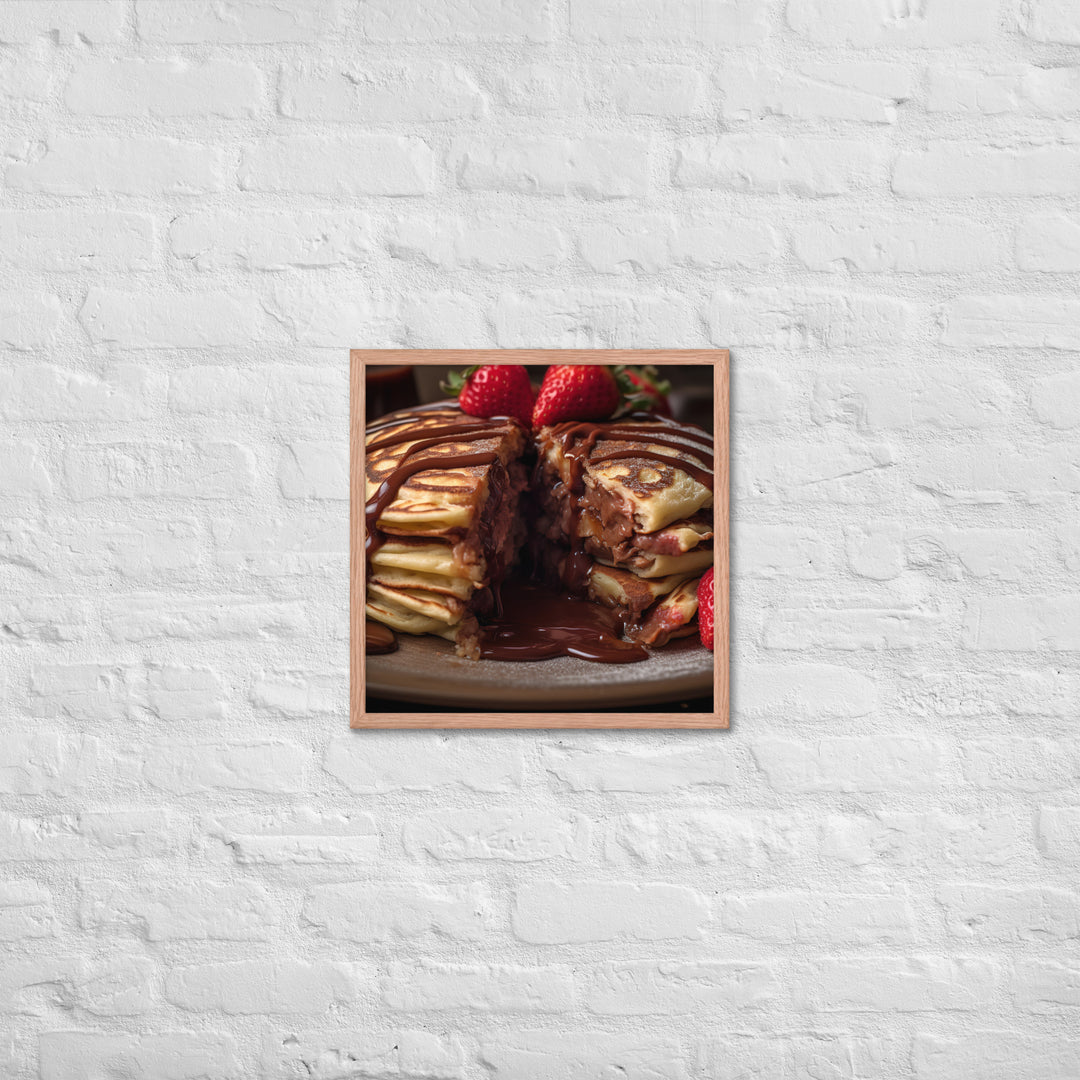 Nutella Stuffed Pancakes Framed poster 🤤 from Yumify.AI