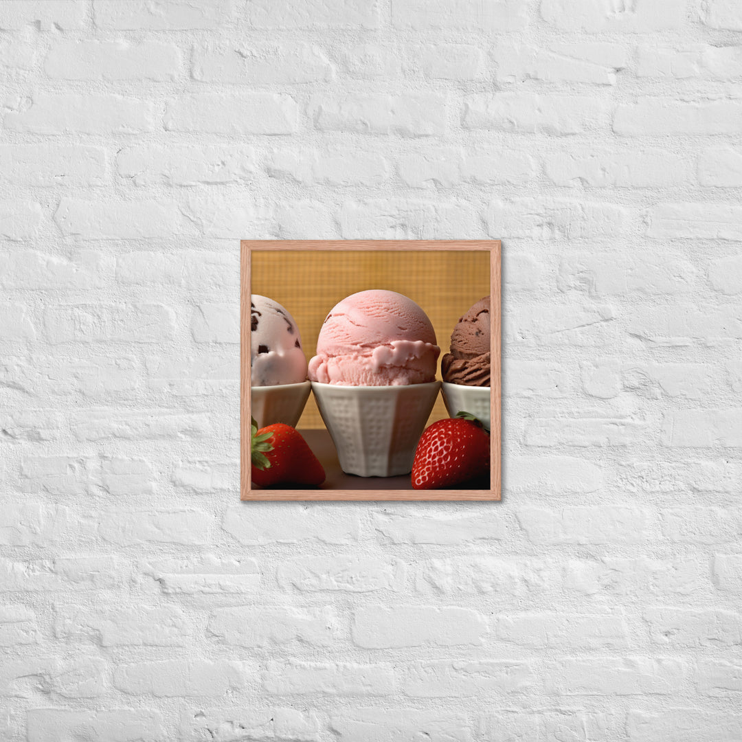 Neapolitan Ice Cream Framed poster 🤤 from Yumify.AI