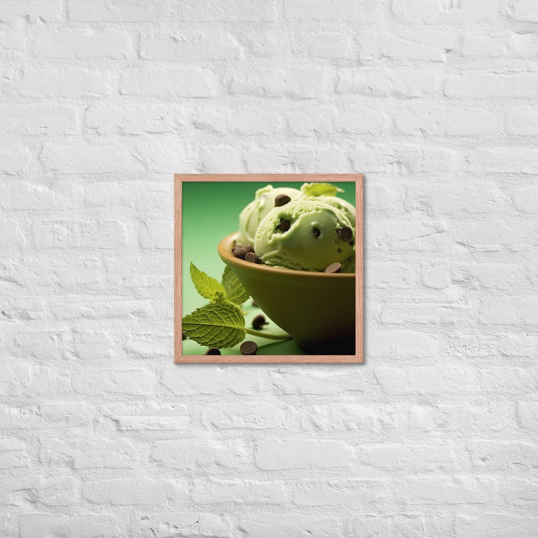 Mint Chocolate Chip Ice Cream Framed poster 🤤 from Yumify.AI