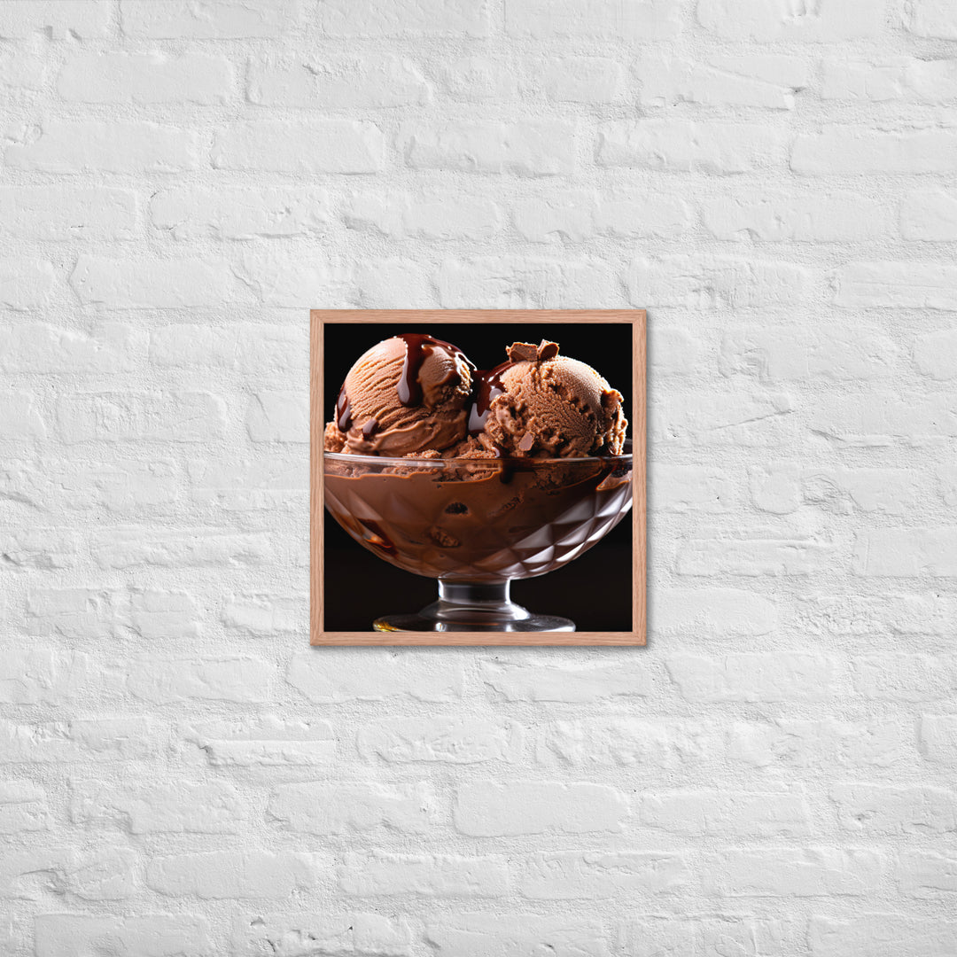 Chocolate Ice Cream Framed poster 🤤 from Yumify.AI