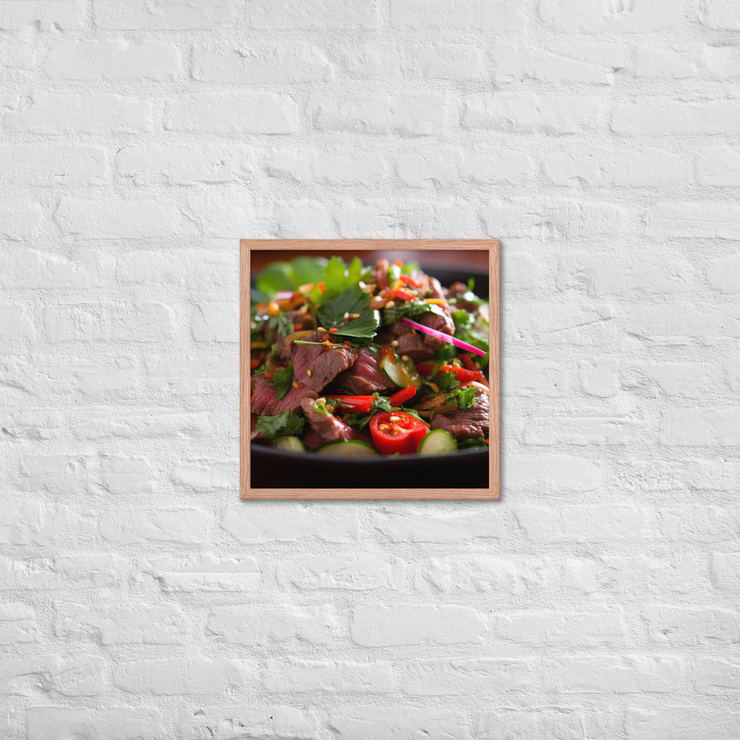 Thai Beef Salad Framed poster 🤤 from Yumify.AI