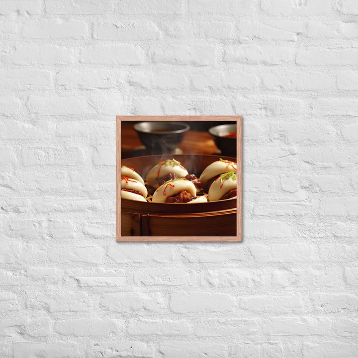 Steamed Pork Buns Framed poster 🤤 from Yumify.AI