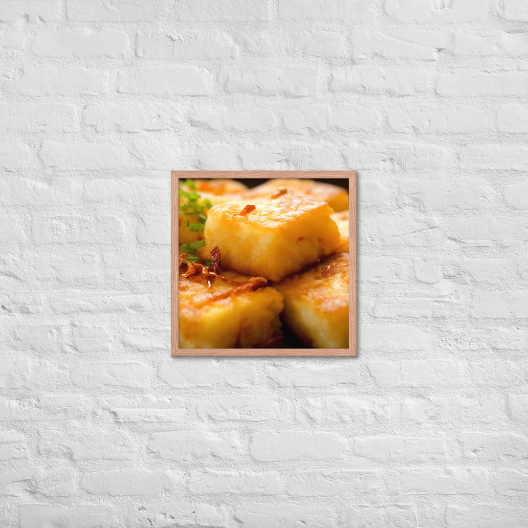 Pan Fried Turnip Cake Framed poster 🤤 from Yumify.AI