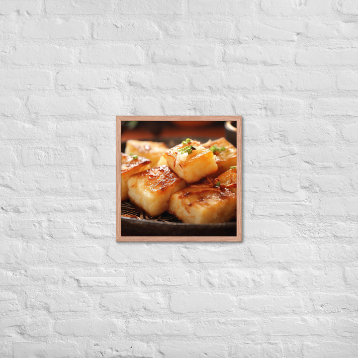 Pan Fried Turnip Cake Framed poster 🤤 from Yumify.AI