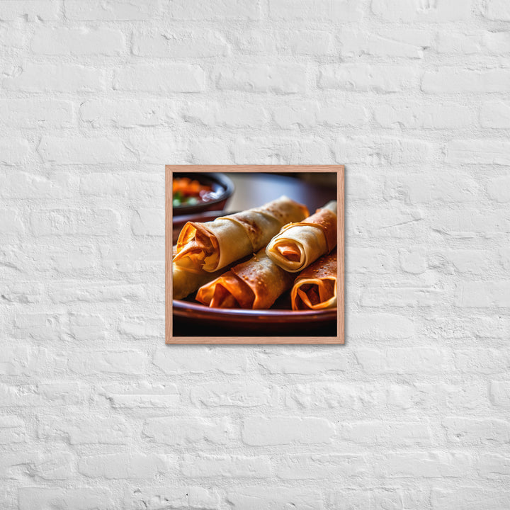 Deep Fried Spring Rolls Framed poster 🤤 from Yumify.AI