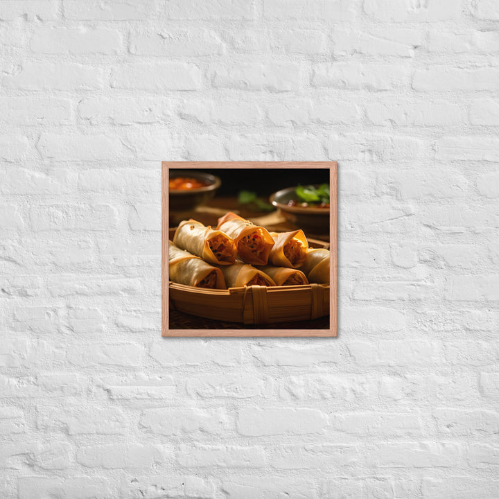 Deep Fried Spring Rolls Framed poster 🤤 from Yumify.AI