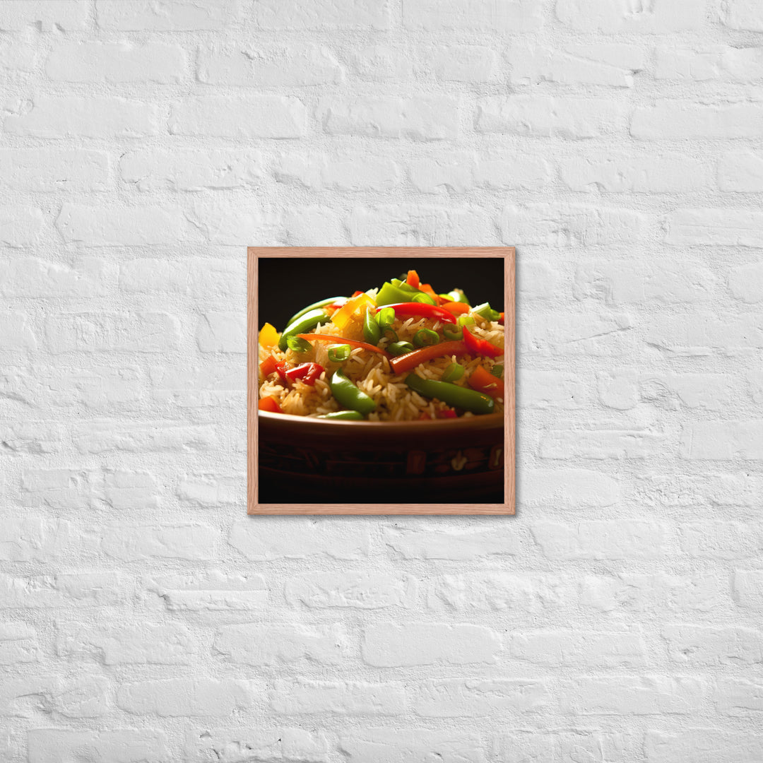 Vegetable Fried Rice Framed poster 🤤 from Yumify.AI