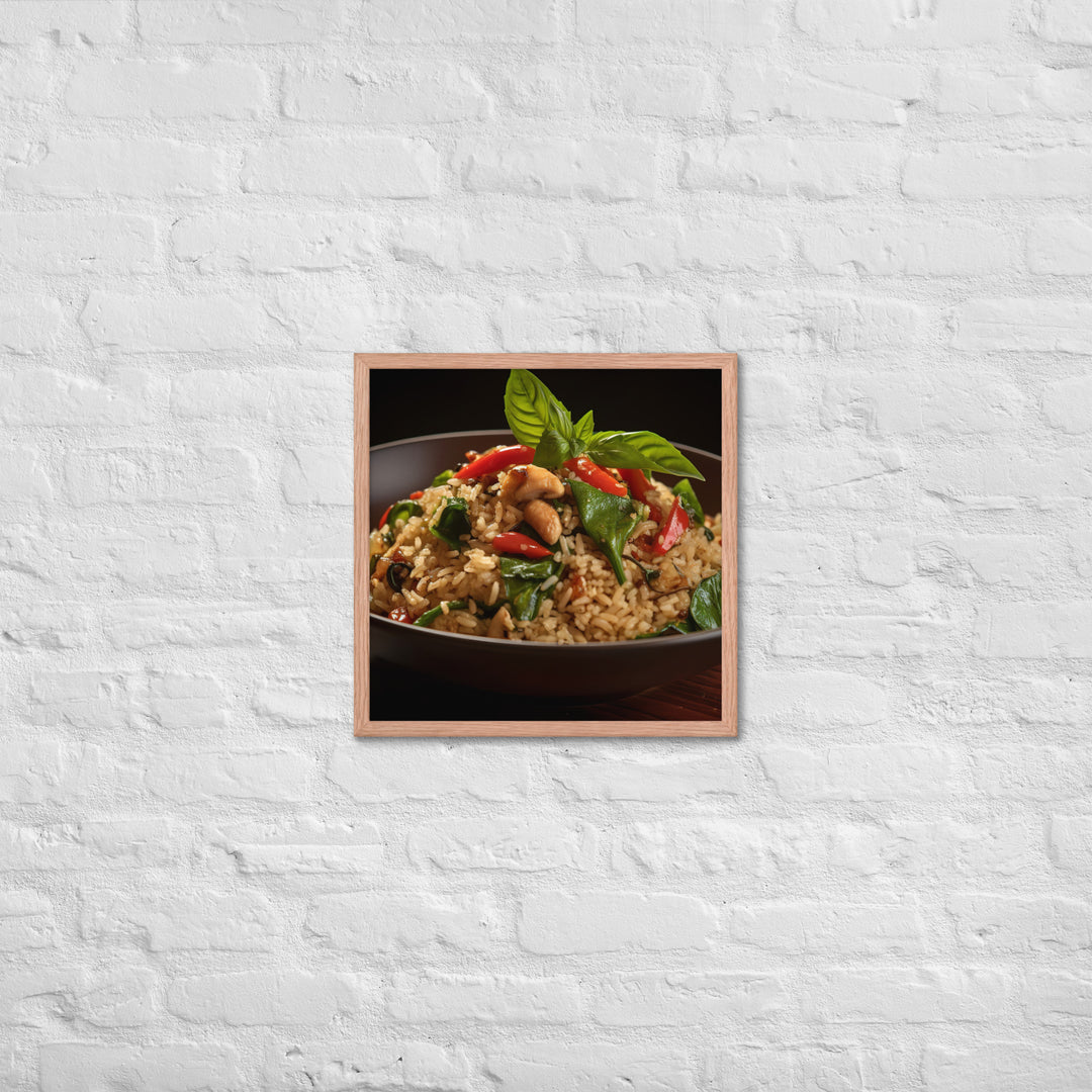 Thai Basil Fried Rice Framed poster 🤤 from Yumify.AI