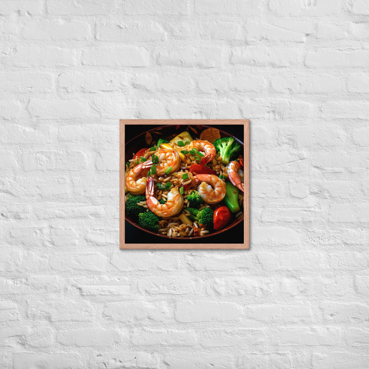 Shrimp Fried Rice Framed poster 🤤 from Yumify.AI