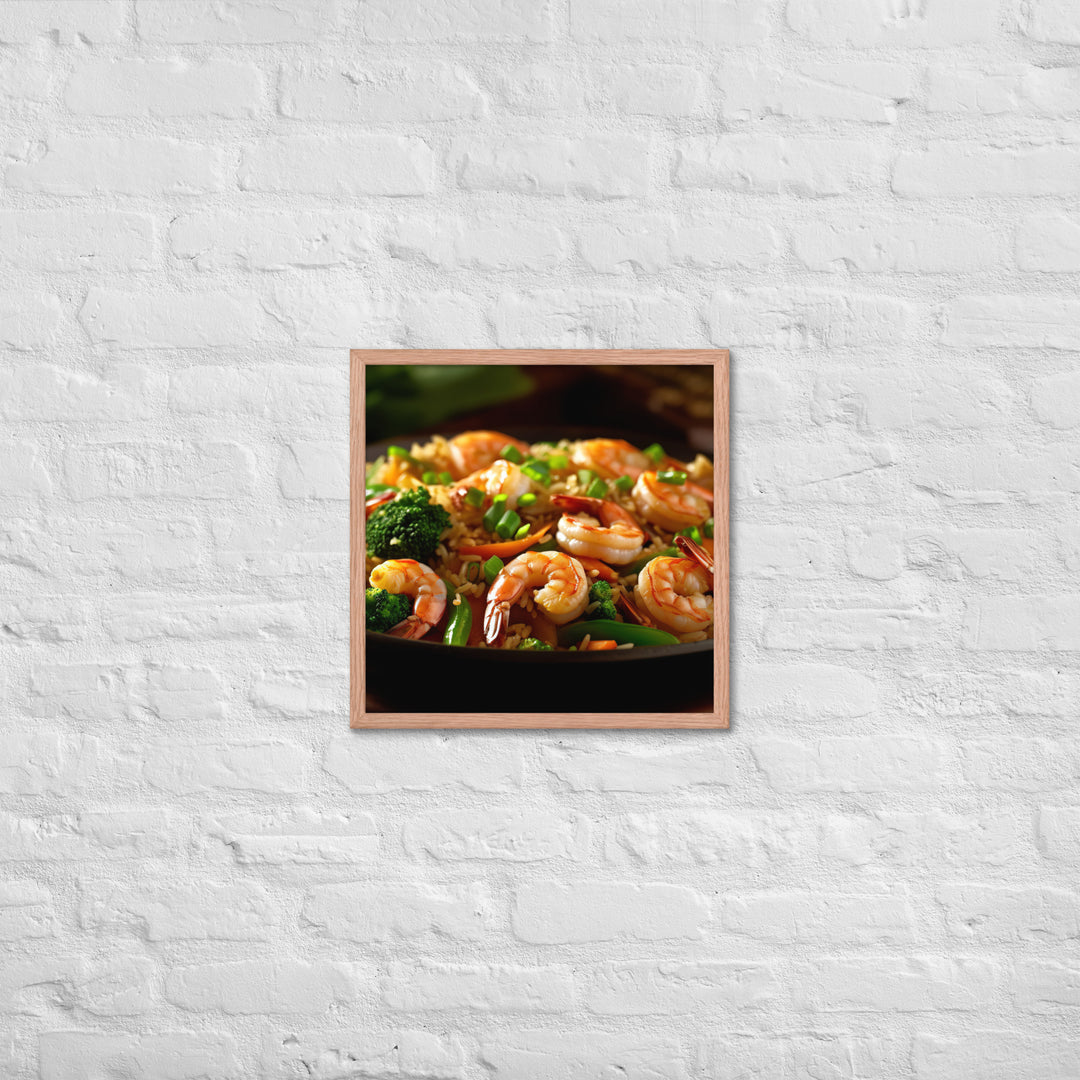 Shrimp Fried Rice Framed poster 🤤 from Yumify.AI