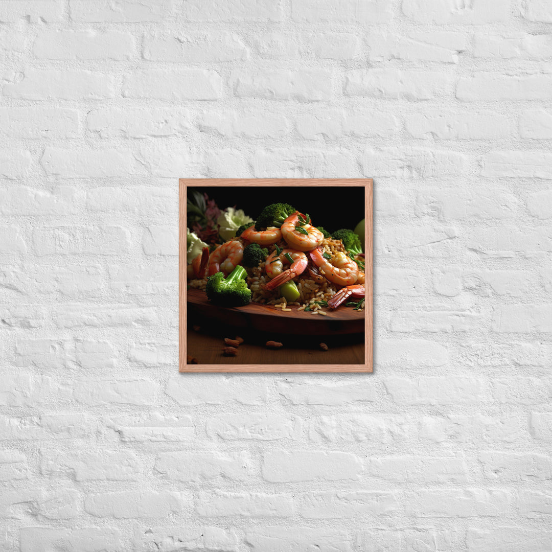 Shrimp Fried Rice Framed poster 🤤 from Yumify.AI