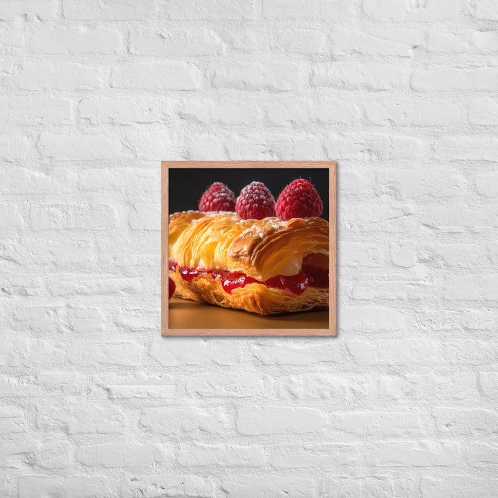 Raspberry Croissant Framed poster 🤤 from Yumify.AI