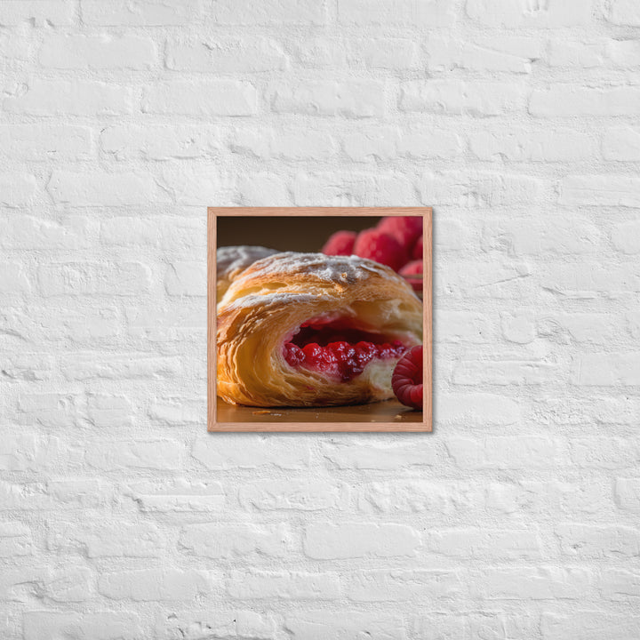 Raspberry Croissant Framed poster 🤤 from Yumify.AI