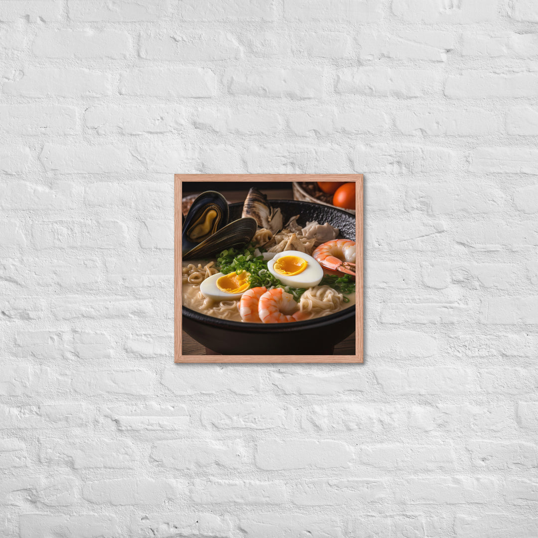 Seafood Ramen Framed poster 🤤 from Yumify.AI