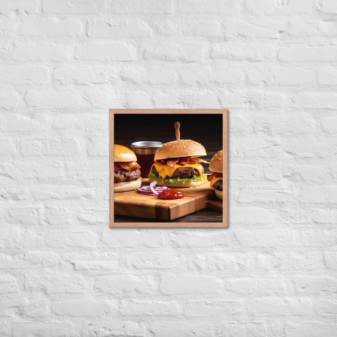 Bacon Cheeseburgers Framed poster 🤤 from Yumify.AI