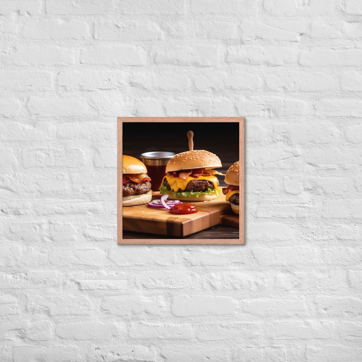 Bacon Cheeseburgers Framed poster 🤤 from Yumify.AI