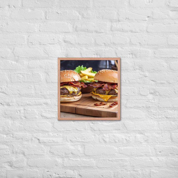 Bacon Cheeseburgers Framed poster 🤤 from Yumify.AI