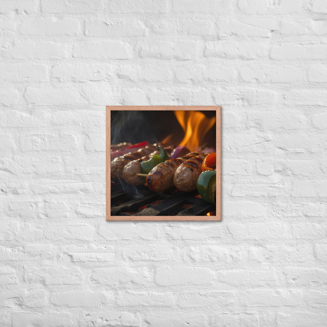 Sausage Skewers Framed poster 🤤 from Yumify.AI