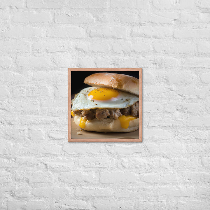 Sausage Breakfast Sandwich Framed poster 🤤 from Yumify.AI