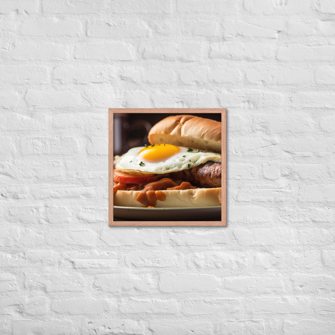 Sausage Sandwich Framed poster 🤤 from Yumify.AI