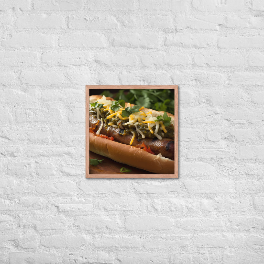 Cheesy Grilled Mexican Sausages Framed poster 🤤 from Yumify.AI