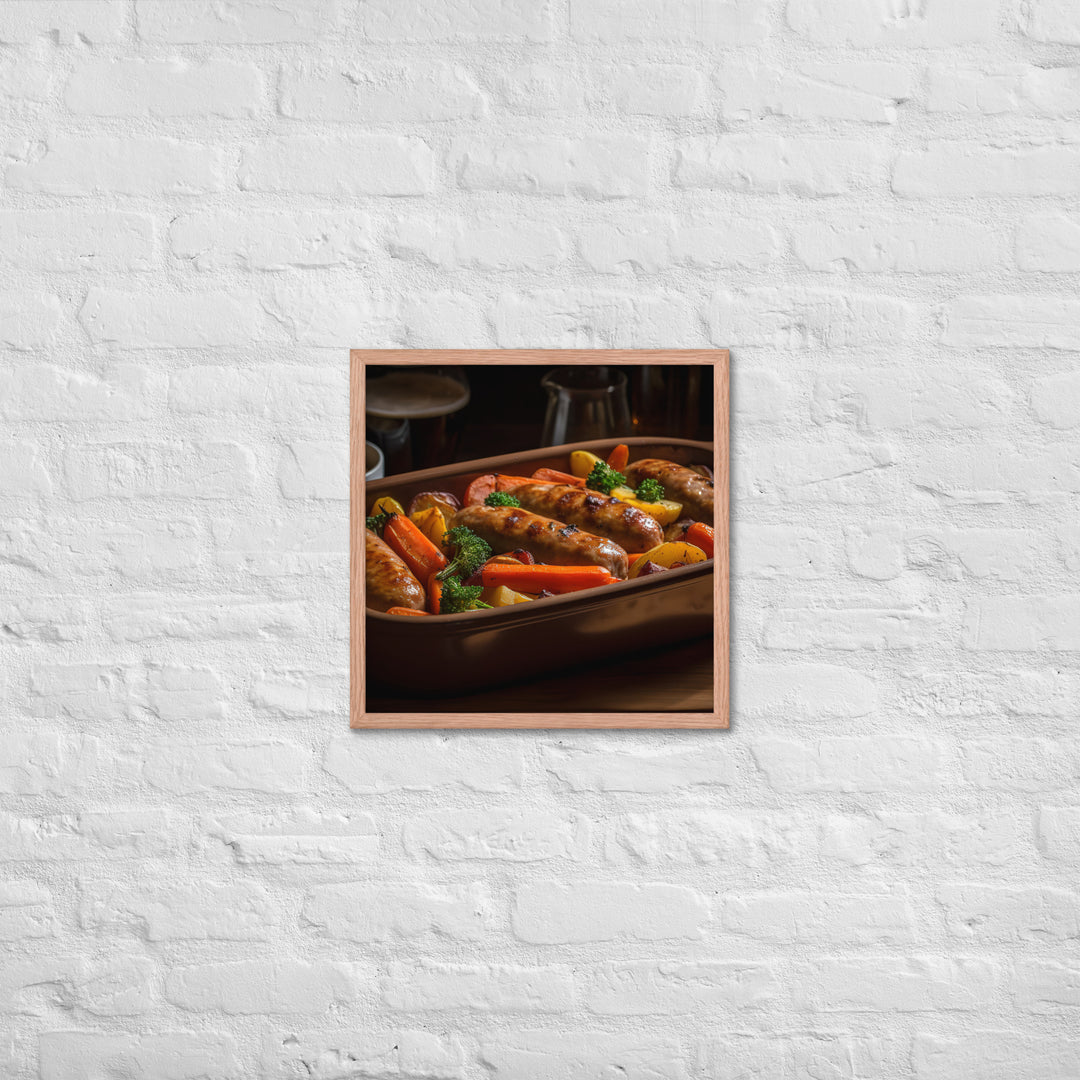 Baked Sausage and Vegetables Framed poster 🤤 from Yumify.AI