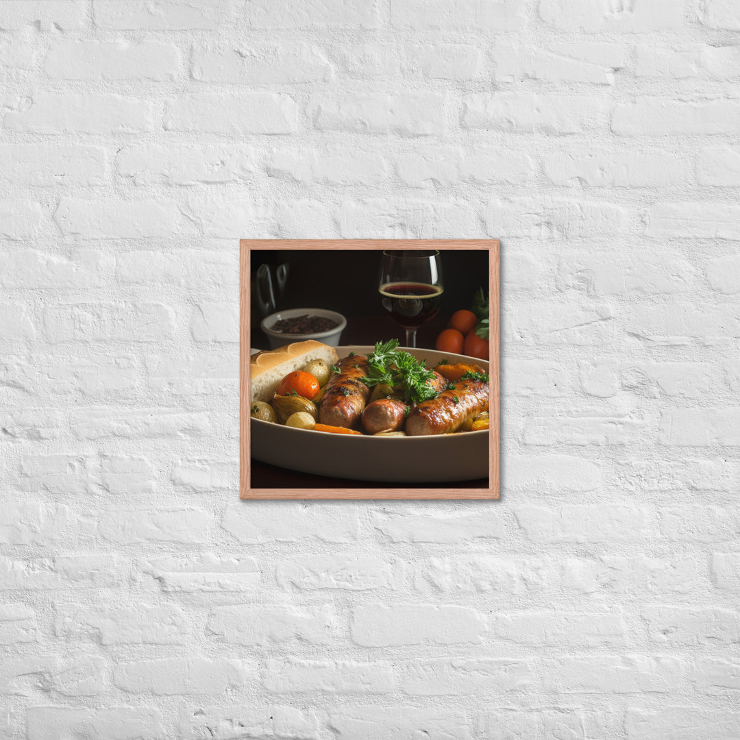 Baked Sausage and Vegetables Framed poster 🤤 from Yumify.AI