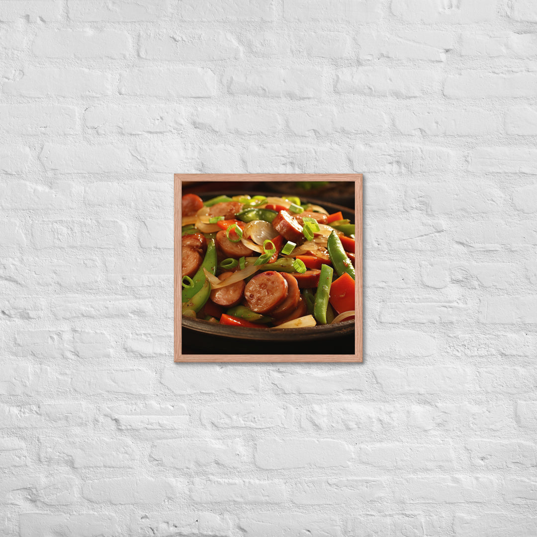 Sausage Stir Fry Framed poster 🤤 from Yumify.AI