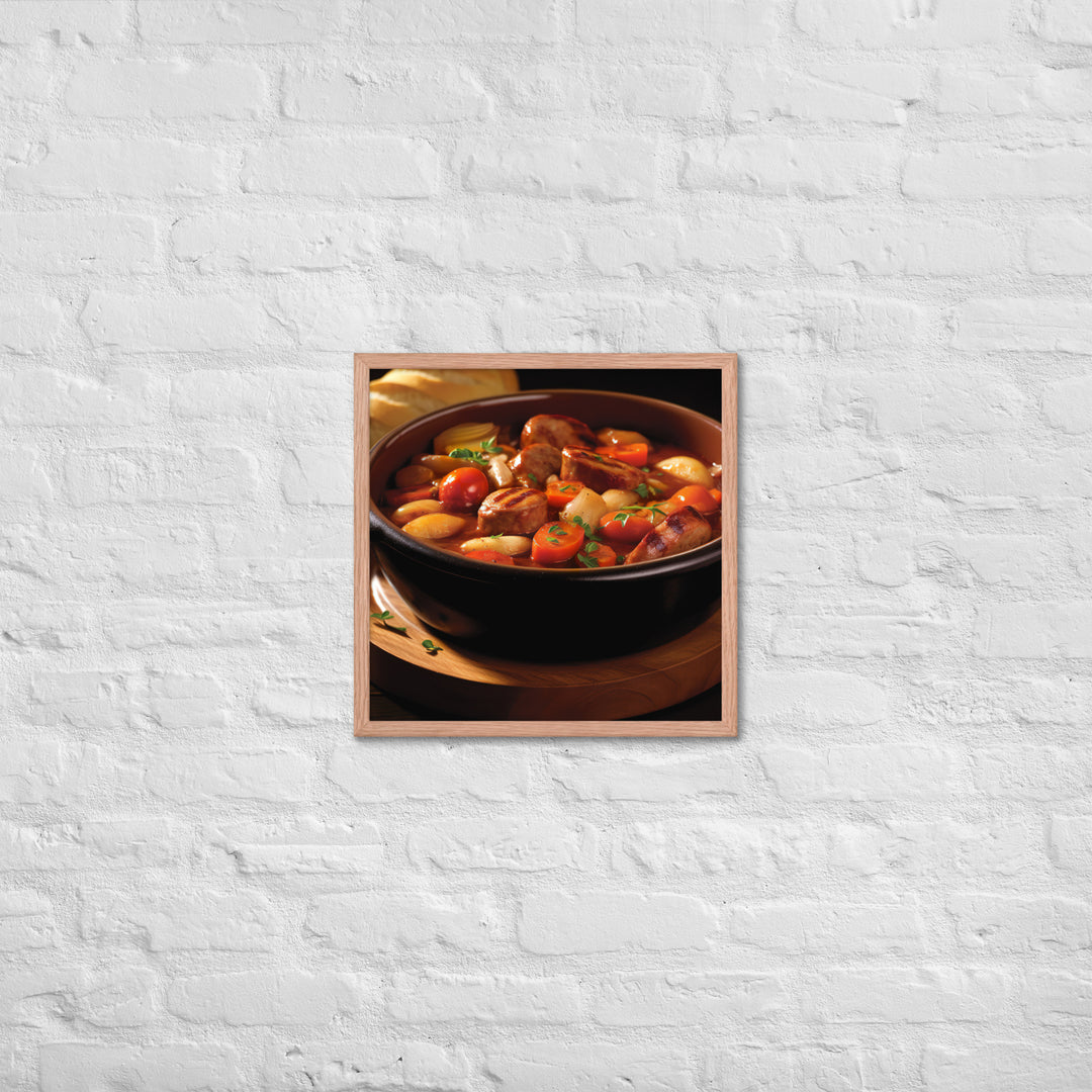 Sausage Stew Framed poster 🤤 from Yumify.AI