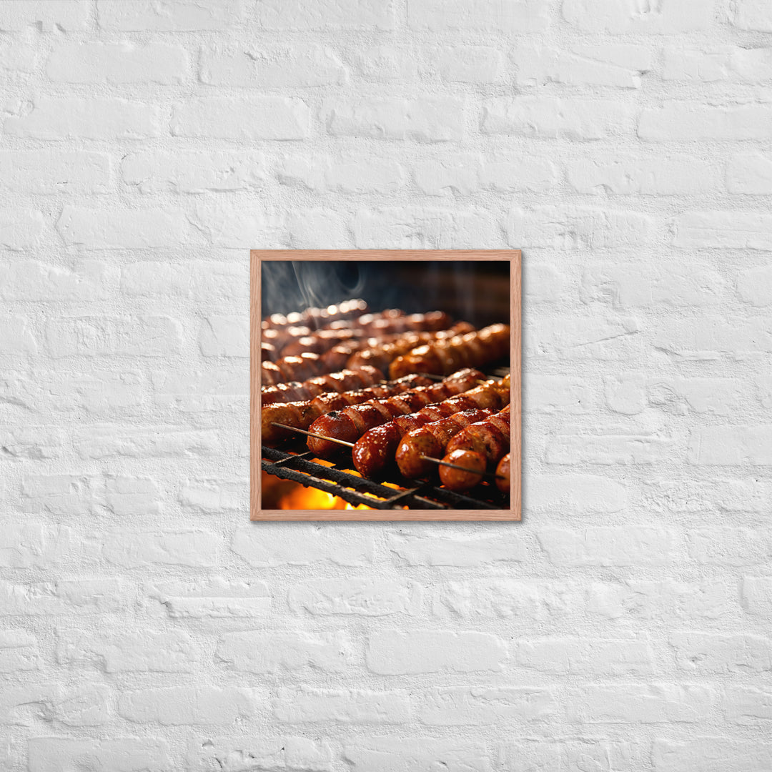 Sausage Skewers Framed poster 🤤 from Yumify.AI