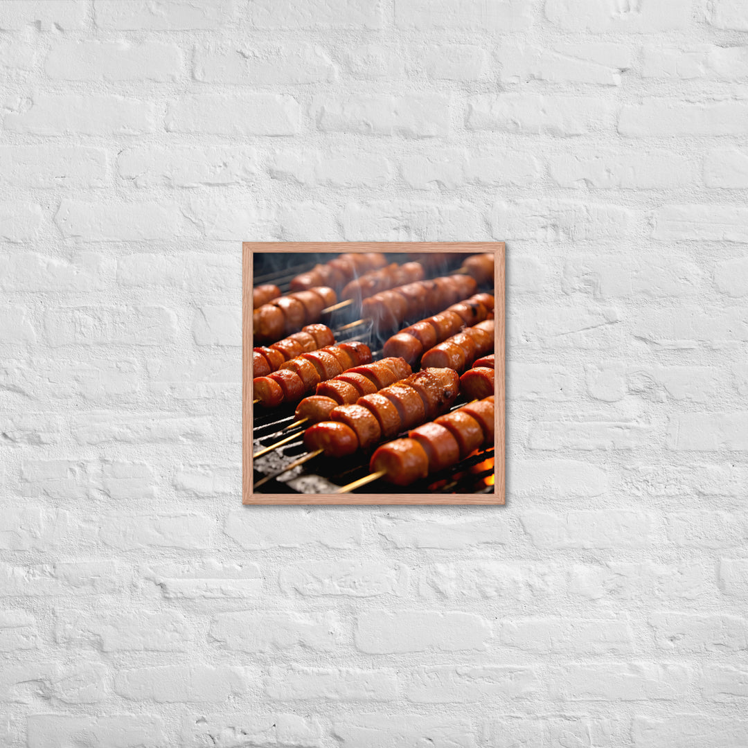 Sausage Skewers Framed poster 🤤 from Yumify.AI