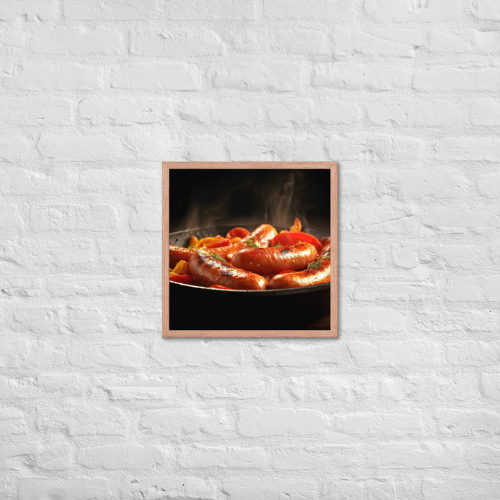 Pan Fried Sausage Framed poster 🤤 from Yumify.AI